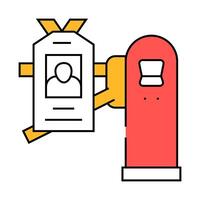 pass key for entry to canteen icon color illustration vector