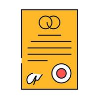 marriage contract icon color illustration vector