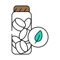 charcoal toothpaste tablets zero waste icon color illustration vector