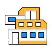 modern house building icon color illustration vector
