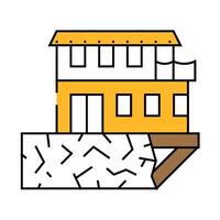 on edge of precipice house icon color illustration vector