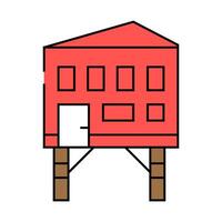 stilt house icon color illustration vector