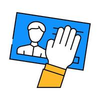 client data theft kyc icon color illustration vector