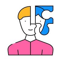 client puzzle kyc icon color illustration vector