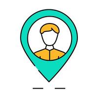 client geo tag kyc icon color illustration vector
