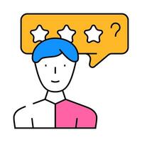 cold review from client kyc icon color illustration vector
