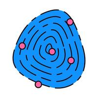 fingerprinting client kyc icon color illustration vector