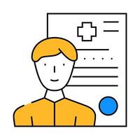medical data client information kyc icon color illustration vector
