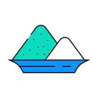 salt heap in plate icon color illustration vector