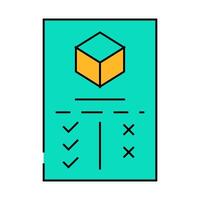 analysis plus and minus production icon color illustration vector