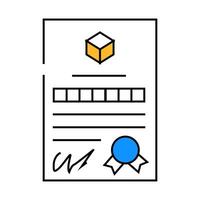 patent document for production icon color illustration vector