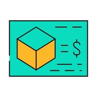 calculating cost of production icon color illustration vector