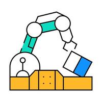 robotic arm conveyor production icon color illustration vector