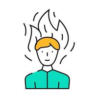 burning man after wasabi icon color illustration vector