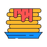 waffles with jam dessert icon color illustration vector