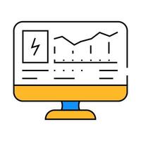 computer control of electricity consumption icon color illustration vector