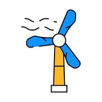 windmill for energy generation icon color illustration vector