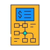 startup investment analysis icon color illustration vector
