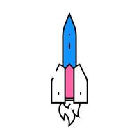 launch rocket icon color illustration vector