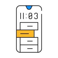 smartphone clock icon color illustration vector
