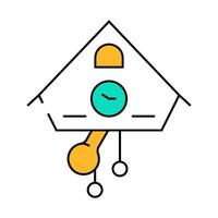 cuckoo clock icon color illustration vector