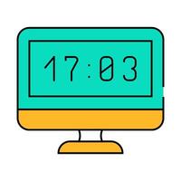 computer clock icon color illustration vector