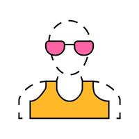 invisible fantasy character icon color illustration vector