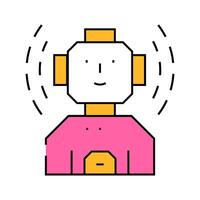 robot fantasy character icon color illustration vector