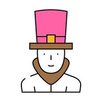 steampunk fantasy character icon color illustration vector