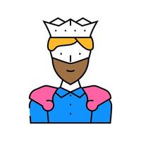 king fantasy character icon color illustration vector
