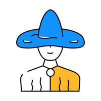 wizard fantasy character icon color illustration vector