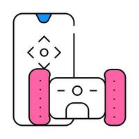electronic pet toy with remote control icon color illustration vector