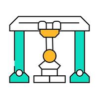 crane robot icon color illustration vector