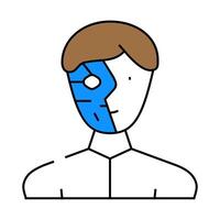 cyborg robot icon color illustration vector