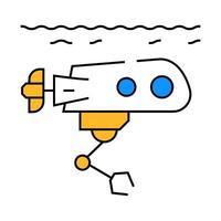 underwater robot icon color illustration vector