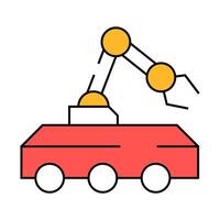 mine neutralization robot icon color illustration vector
