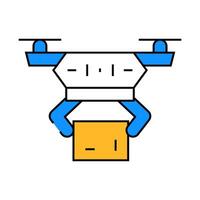 drone delivery robot icon color illustration vector