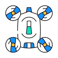 copter robot icon color illustration vector