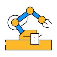 robotic arm robot icon color illustration vector