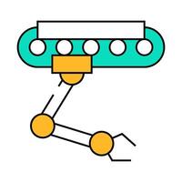 robotic hand on rail icon color illustration vector