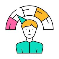negative employee level icon color illustration vector