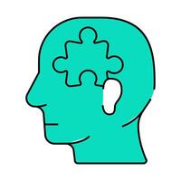 puzzle employee problem and task icon color illustration vector