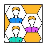 honeycomb networking icon color illustration vector