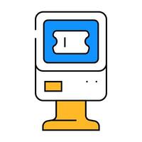 ticket vending machine icon color illustration vector