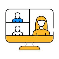 conference computer software icon color illustration vector