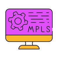 mpls protocol icon color illustration vector