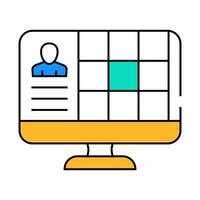 conference with large number of participants icon color illustration vector