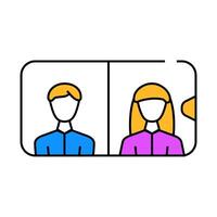conference via mobile icon color illustration vector