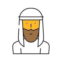 arab muslim guy icon color illustration vector