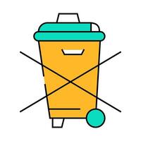 do not throw garbage bin icon color illustration vector